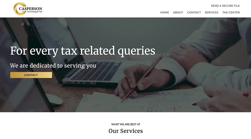 Casperson Tax Website Screenshot